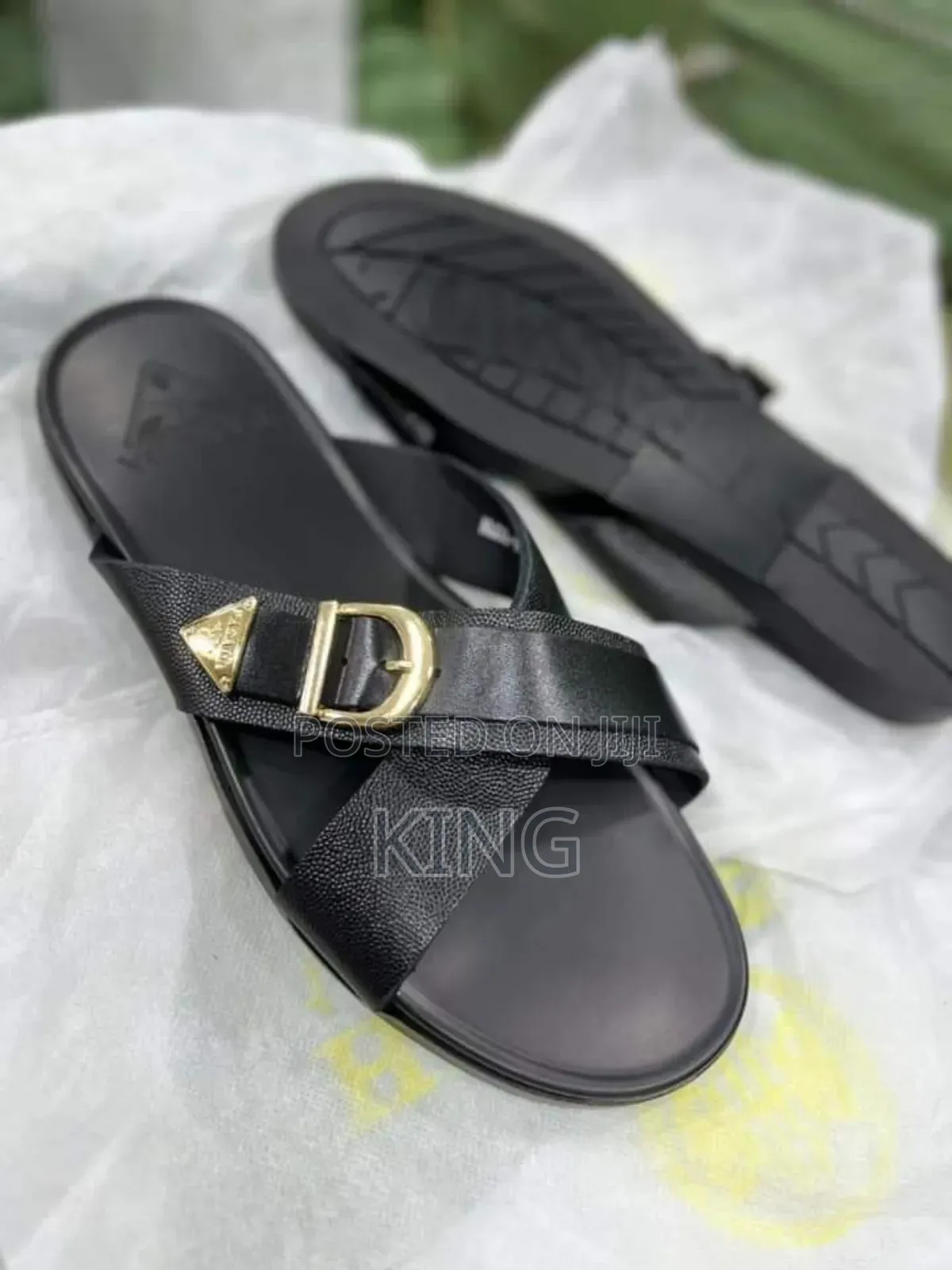 Cross Leather Men's Casual Sandals