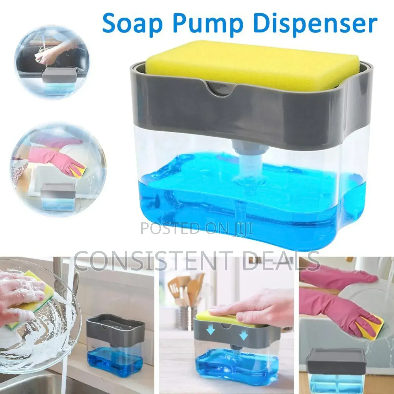 2in1 Soap Pump and Sponge Caddy