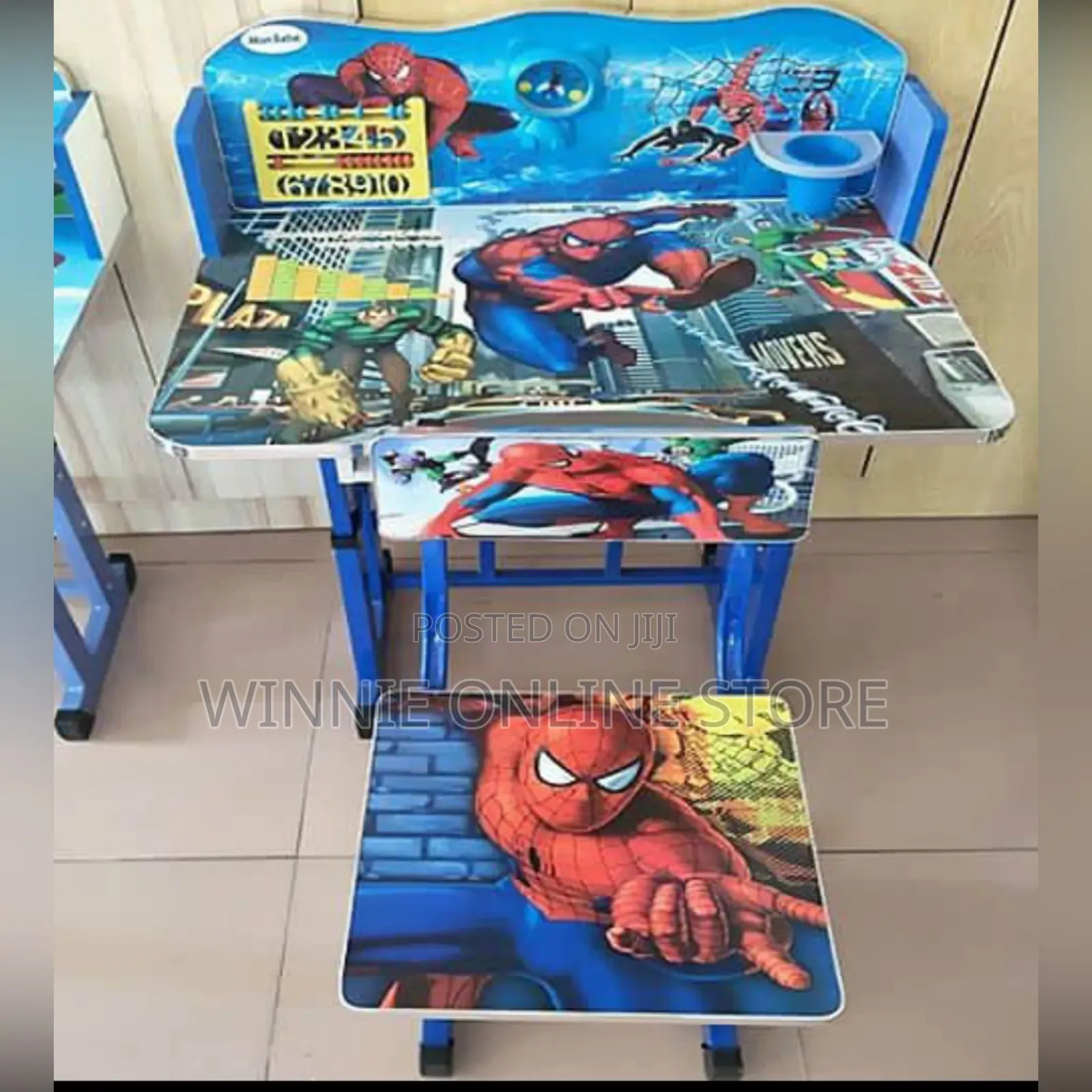 Kids Cartoon Chracter Learning Table With Chair