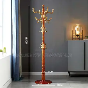 Wooden Household Coat Rack Free Standing Clothes Rack Bedroom Floor