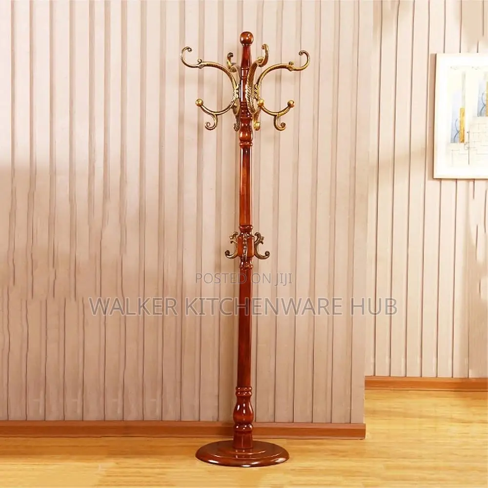Wooden Household Coat Rack Free Standing Clothes Rack Bedroom Floor