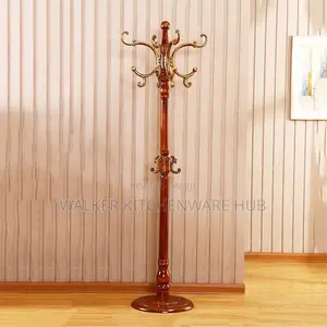 Wooden Household Coat Rack Free Standing Clothes Rack Bedroom Floor