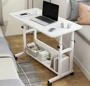 Movable Adjustable Bedside Table With 1tier Layer