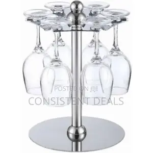 Countertop Rotating 6 Wine Glass Cup Holder Rack