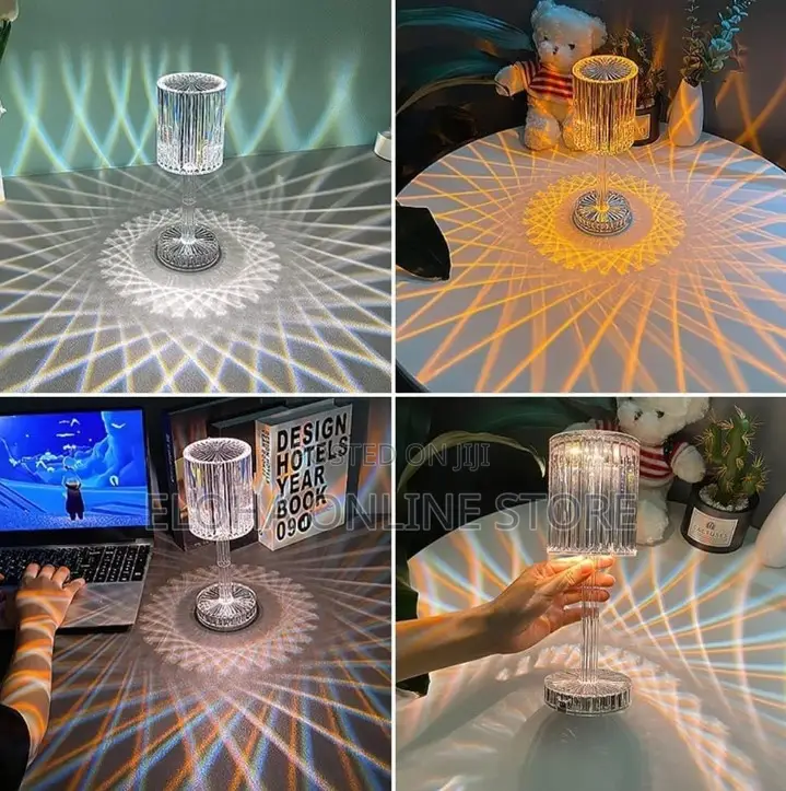 Rechargeable Crystal Table Lamp With 16 Color Changing Mode
