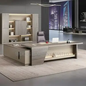 Ceo Office Desk With a File Cabinet