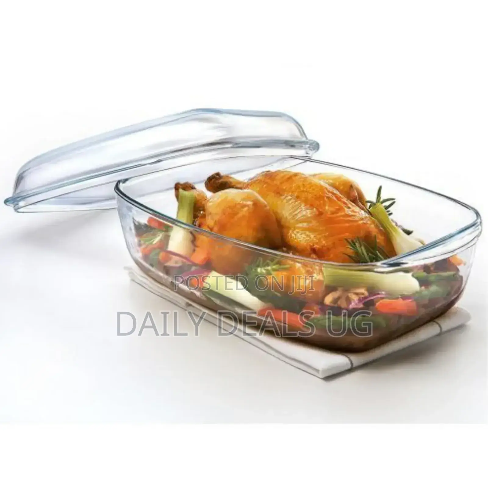 Pyrex Glass Rectangular Casserole Oven Dish With Lid.