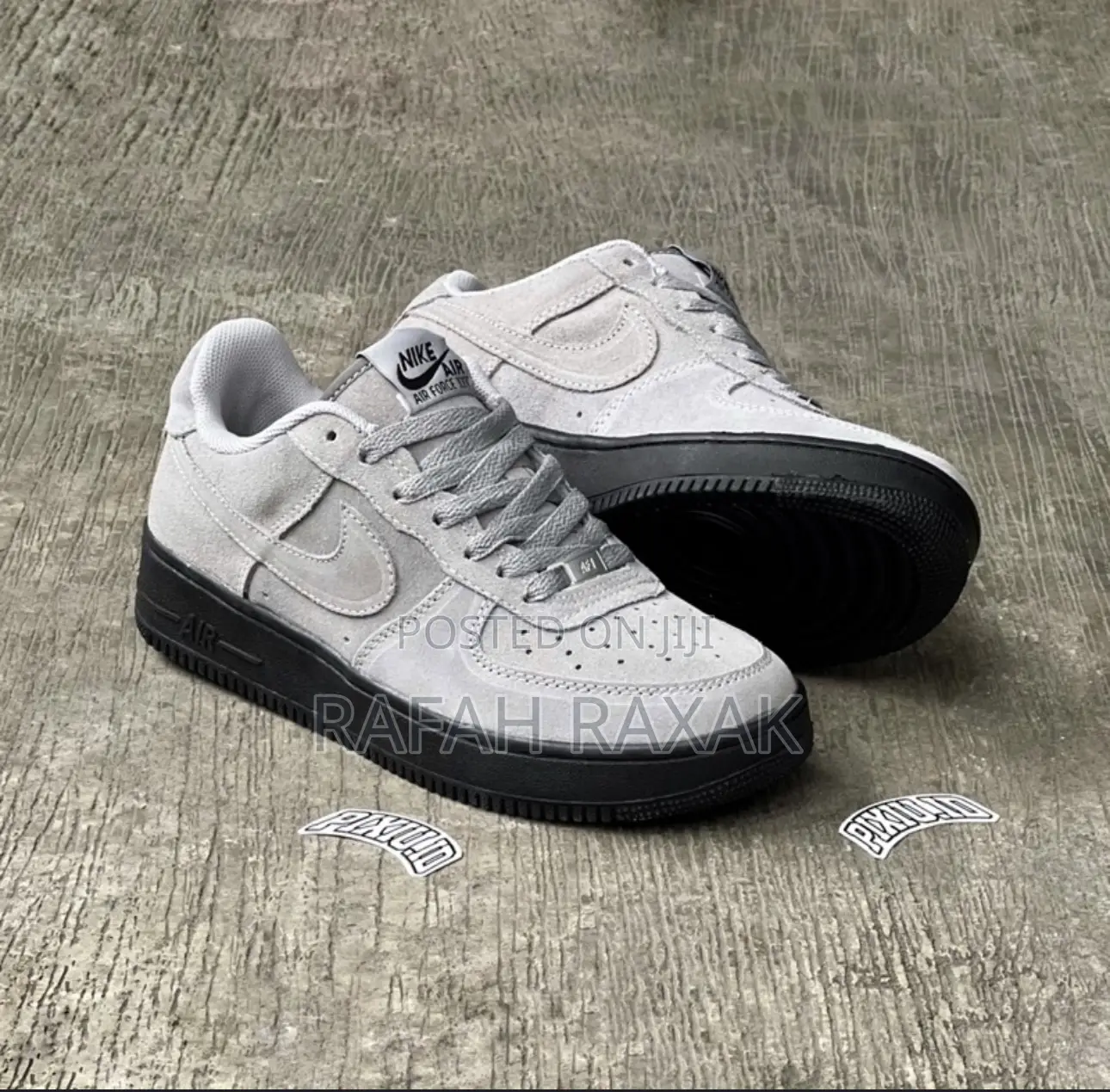 Original Cool Grey Nike Air Force Low Suede Sneakers