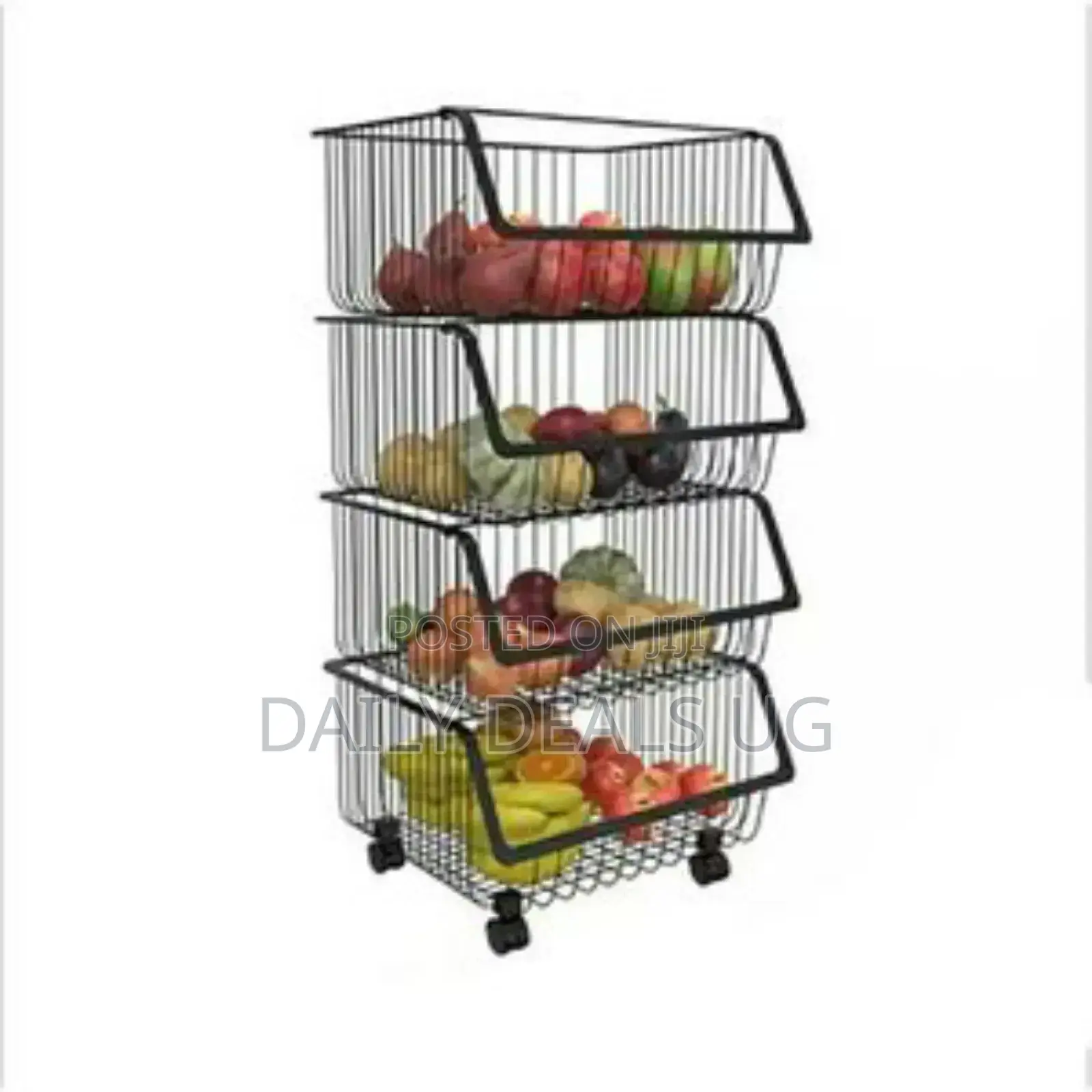 Metallic Pantry Storage Bin Rack Organizer Trolley.