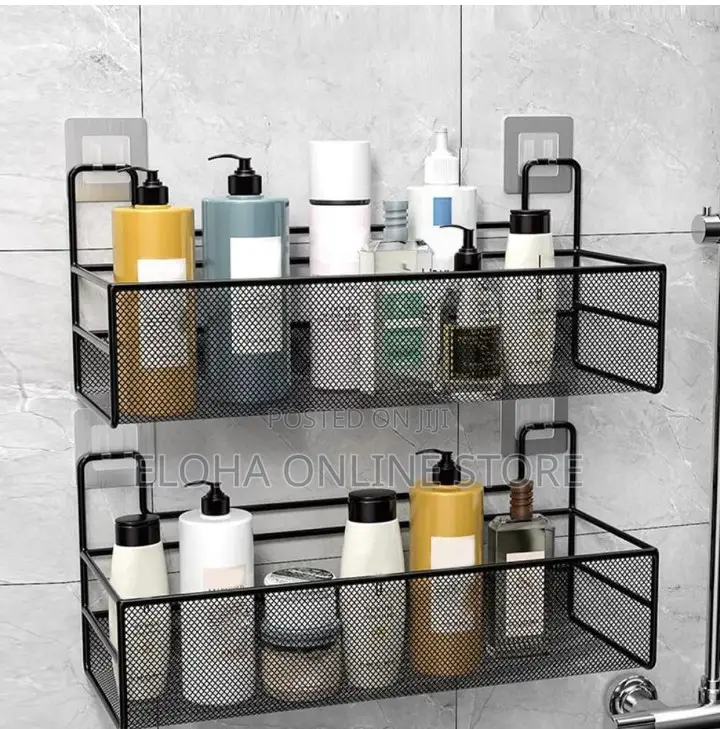 1pc Metal Wire Wall Mounted Bathroom Storage Rack