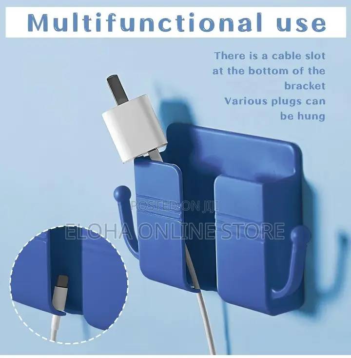 Wall Mount Phone Holder With Hooks