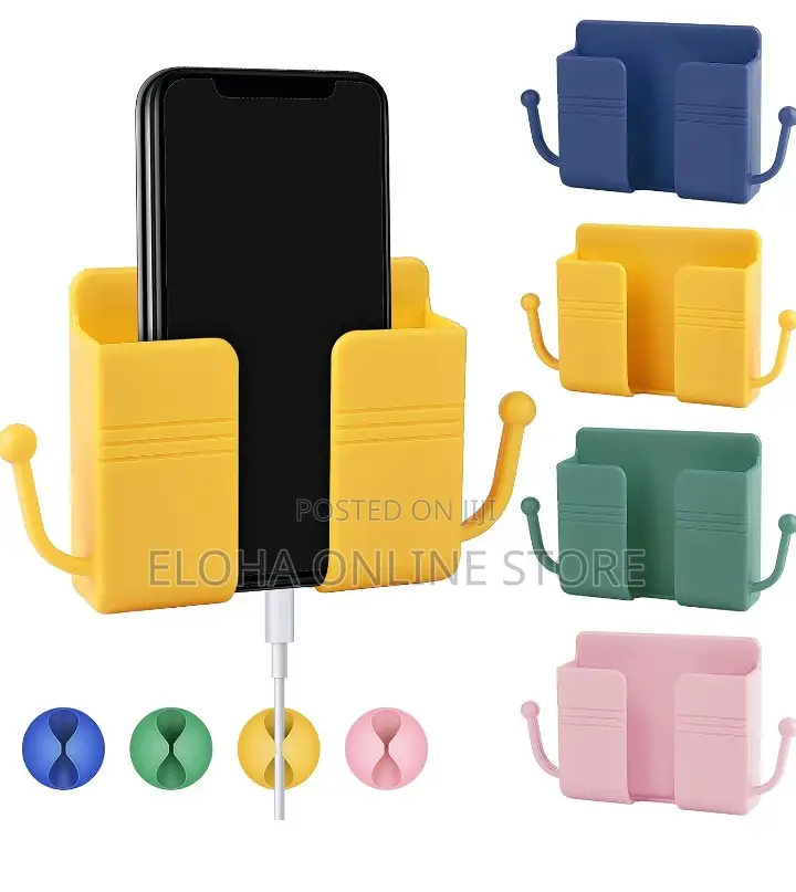 Wall Mount Phone Holder With Hooks