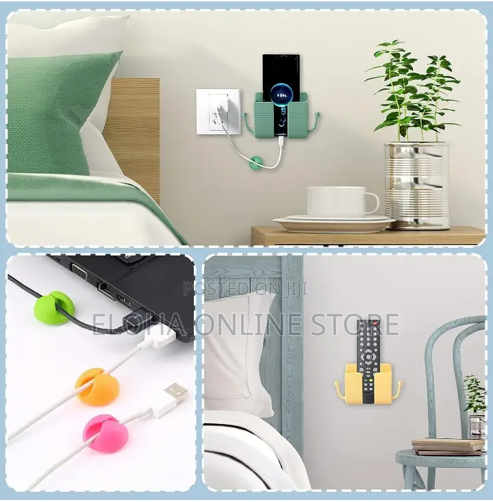 Wall Mount Phone Holder With Hooks