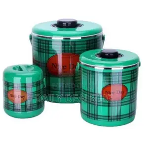 3pc Checked Food Warmer Dishes Thermal