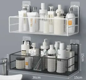 Photo - 2pcs Wall Mounted Bathroom Kitchen Shelf Organizer