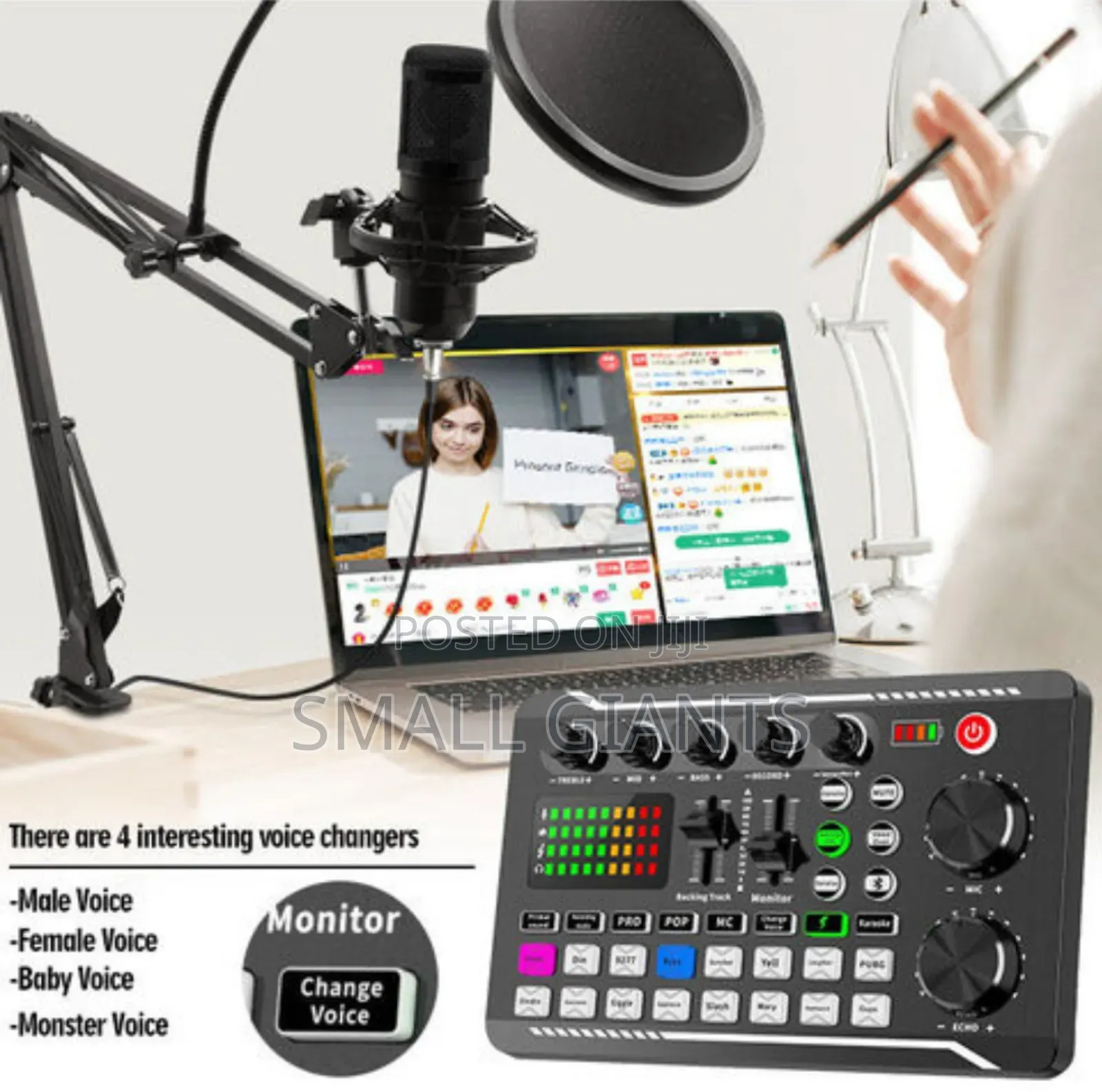 Voice Changer Soundcard With Sound Effect for Live Streaming