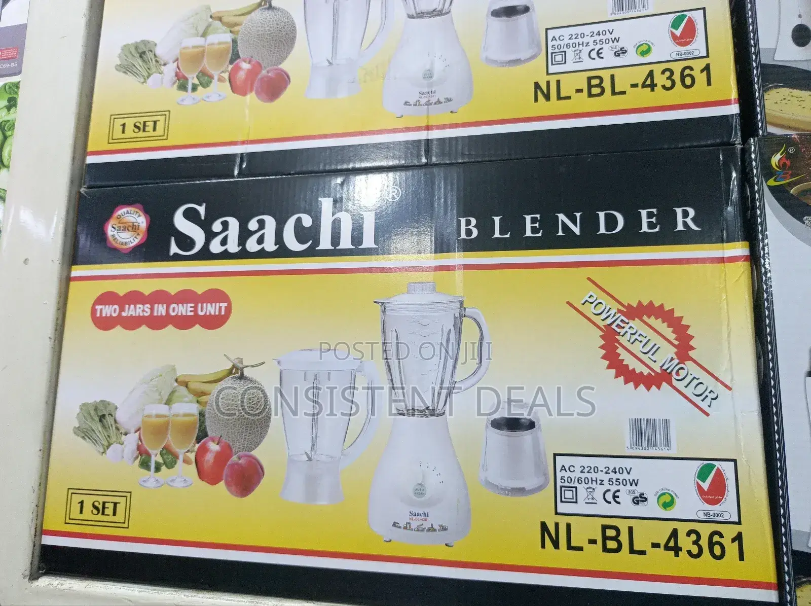 Saachi 3in1 Blender 2 Jars