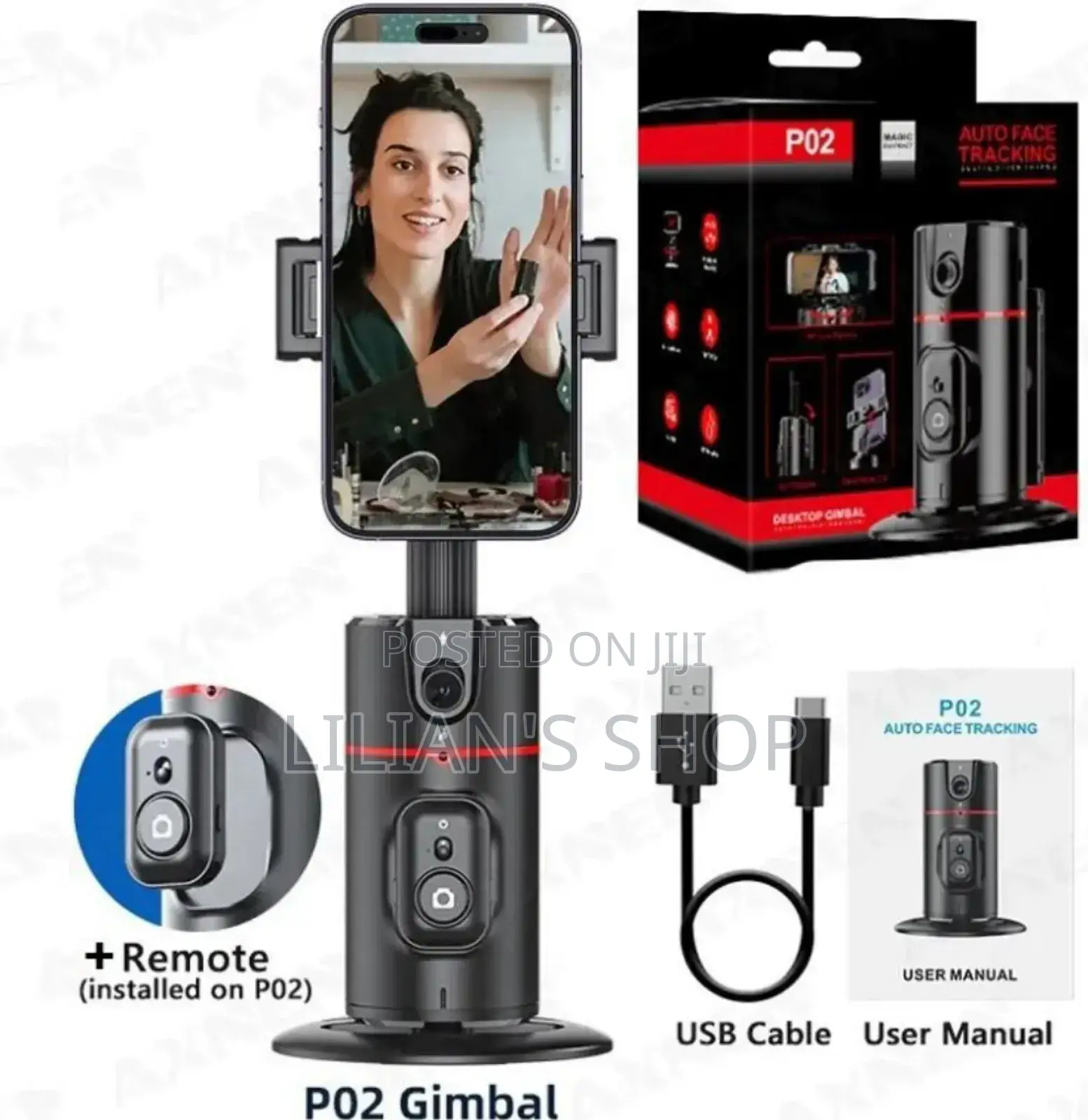360 Degree Tripod Stand/ Auto Face Tracking Desktop Gimbal