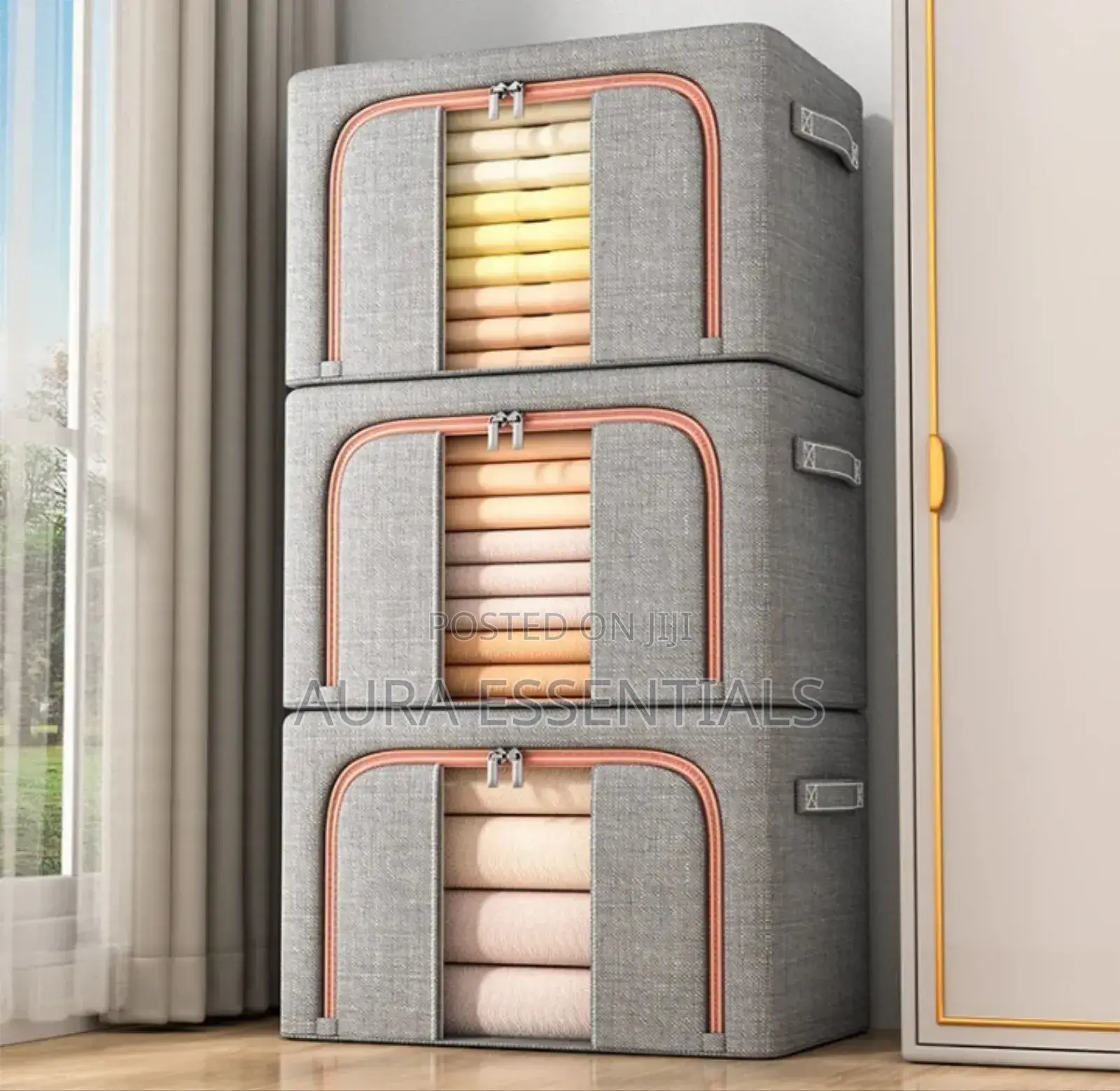 Large Capacity Foldable Fabric Storage Box (3 Pcs)