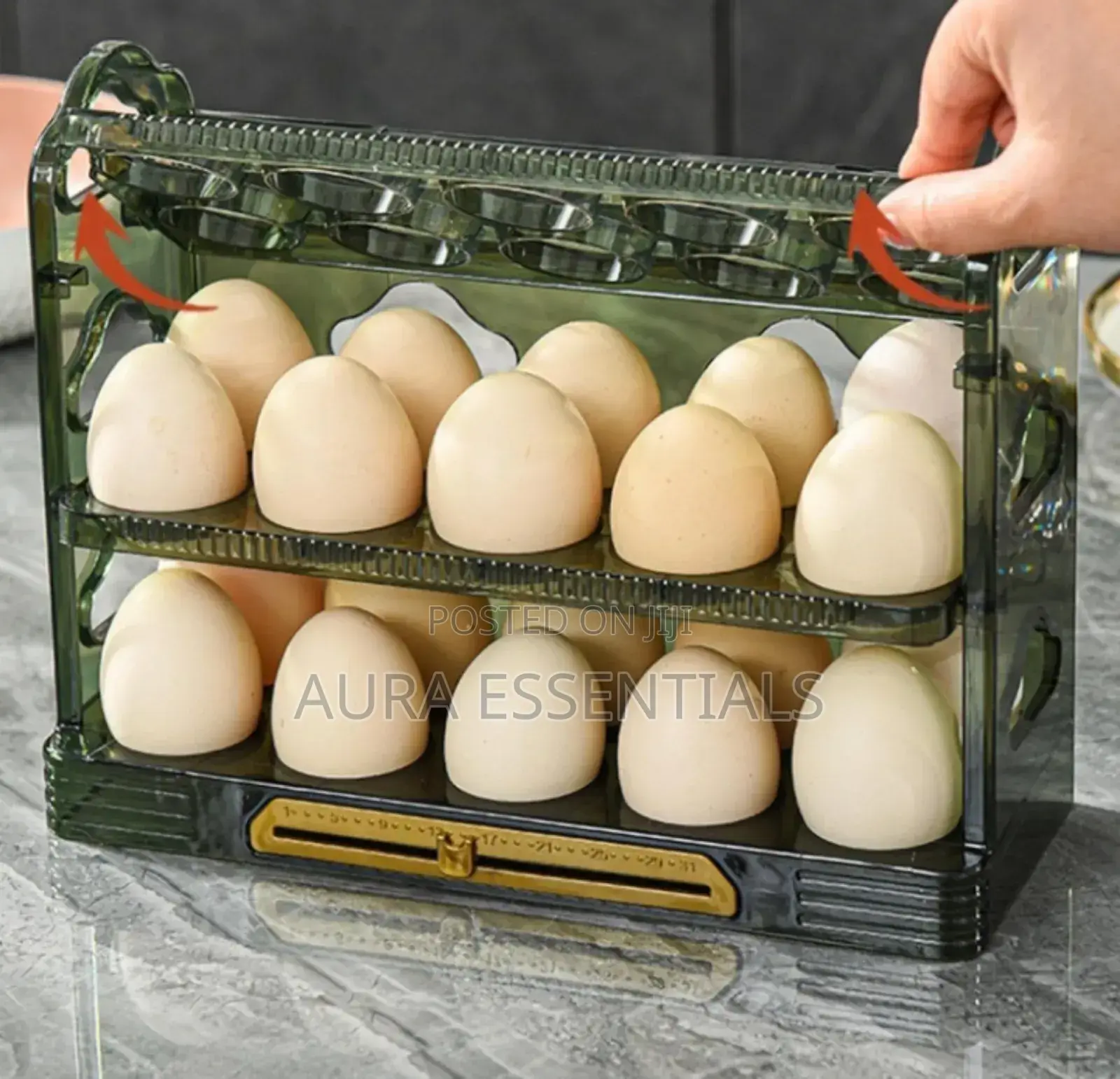 3 Levels Egg Storage Box Space Saving Egg Box Container