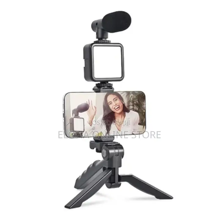 AY-49 Video Vlogging Kit With Microphone LED Fill Light