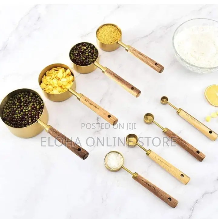 ,Stainless Steel Measuring Cup Wooden Handle