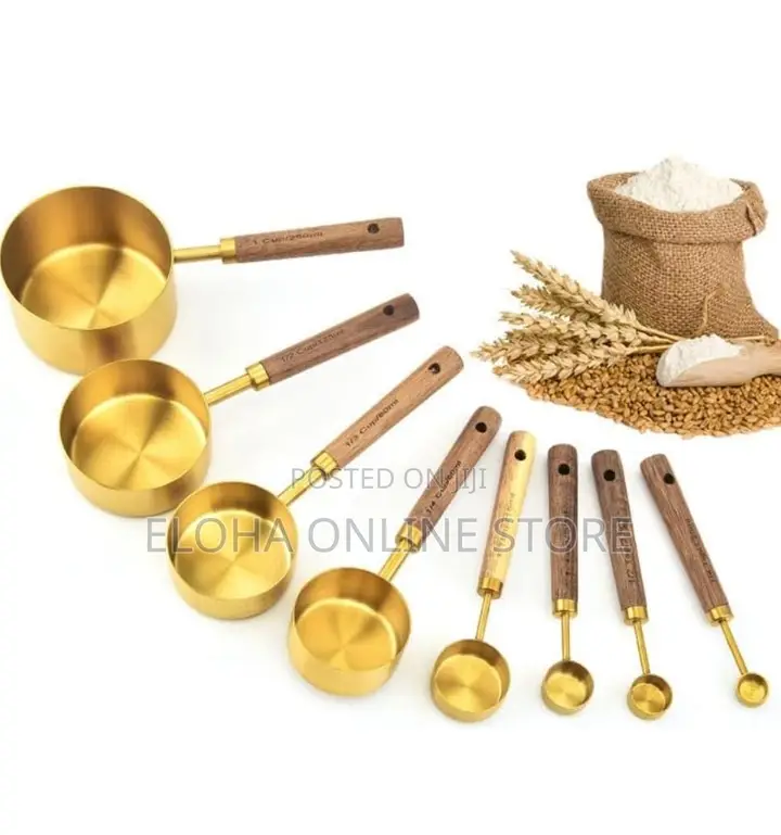 ,Stainless Steel Measuring Cup Wooden Handle