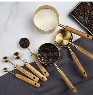 ,Stainless Steel Measuring Cup Wooden Handle