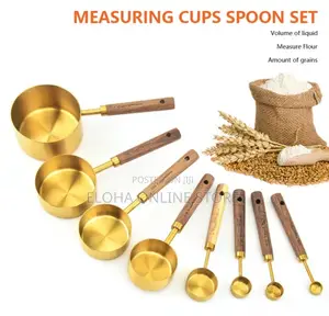 ,Stainless Steel Measuring Cup Wooden Handle