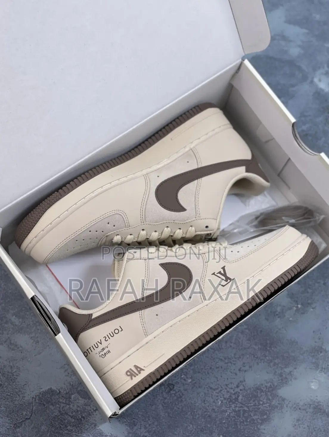 Original Beige Brown Nike Air Force 1 Low X LV by Virgil