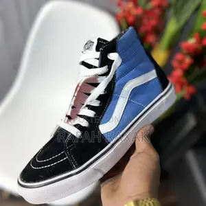 Original Black/Blue High Top Vintage Vans Off the Wall