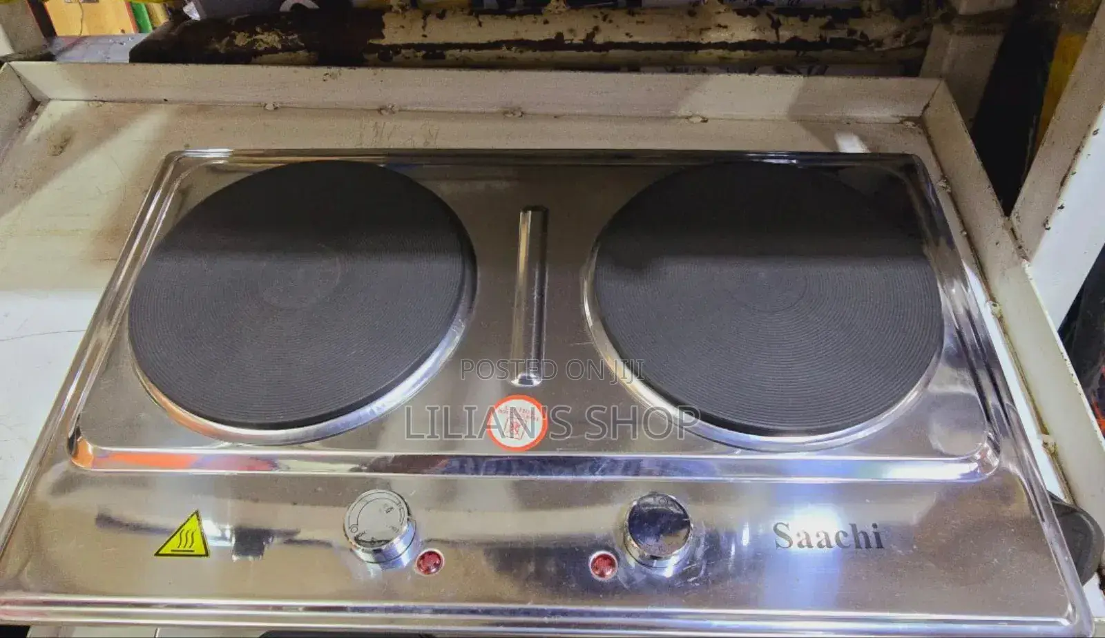 Saachi Double Hot Plate -Sliver
