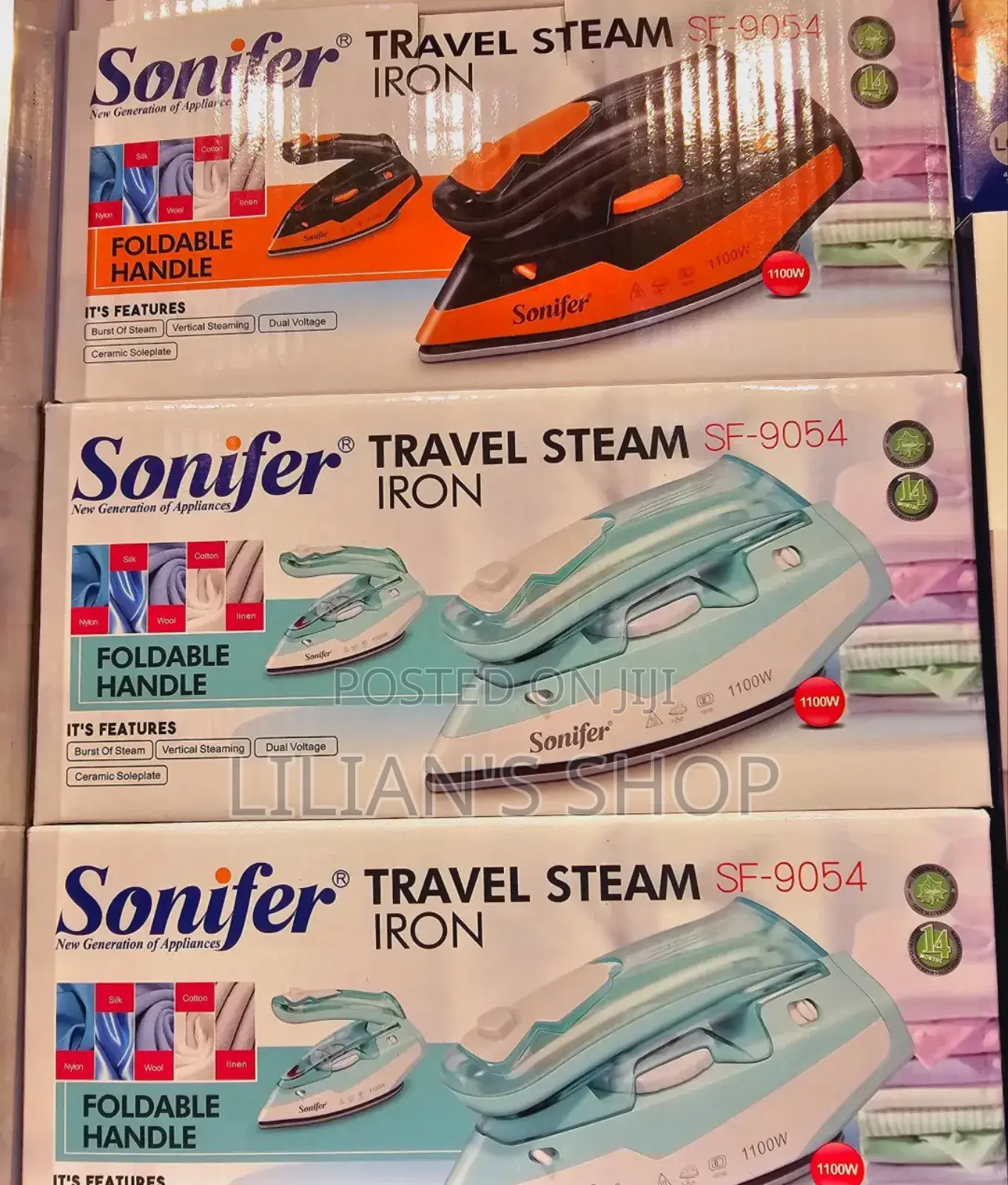 Sonifer Travel Steam Iron With Foldable Handle