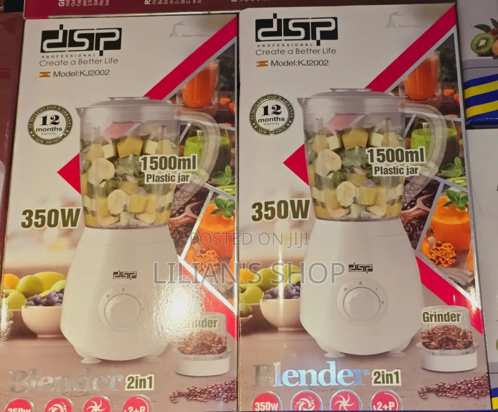 2 In1 DSP 1500ml Plastic Jar Blender