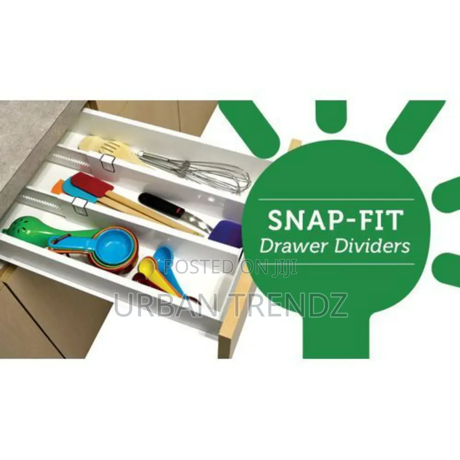 SNAP Drawer Divider Kitchen Organizer Cutlery Tray-White