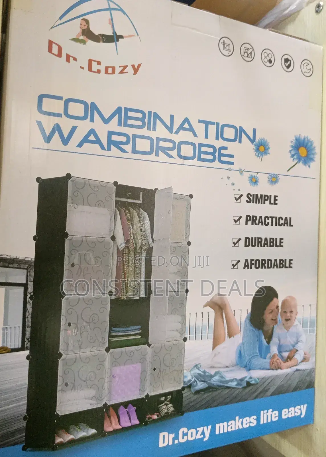 3 Collum Plastic Foldable Wardrobe