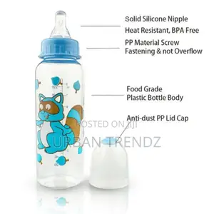 Set of 3 Milk Baby Feeding Bottle 240 Ml-Multi-Colours