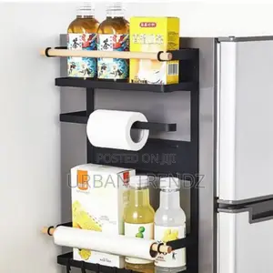Magnetic Fridge Side Shelf Storage Spice Rack Hanger