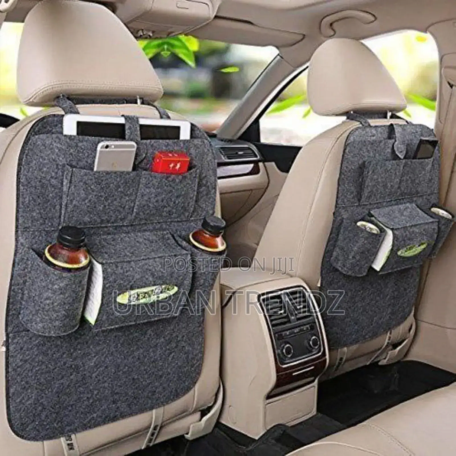 2 Pieces of Car Back Seat Organizer - Multi-Colours .