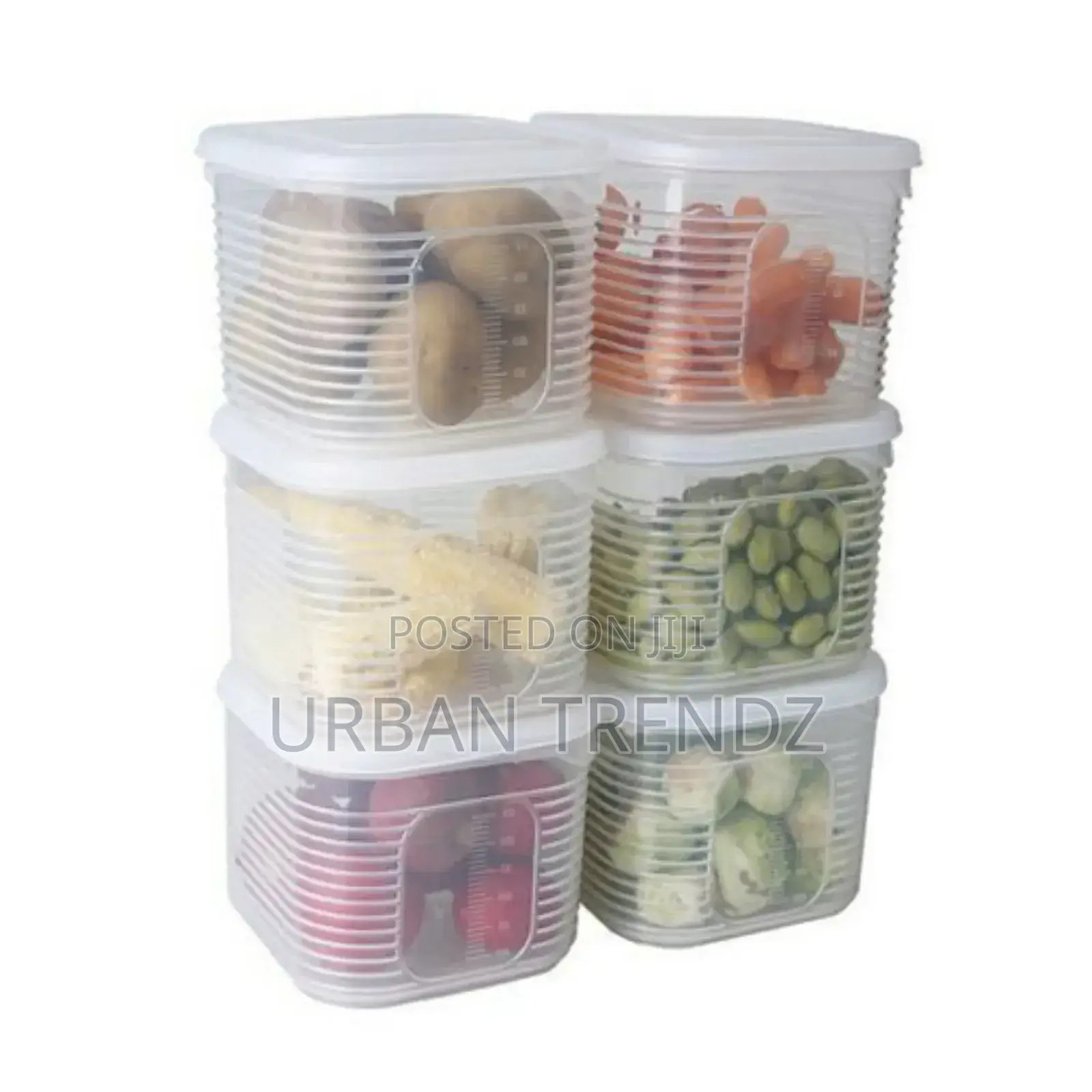 Food Storage Containr With 6 Removable Tin Fridge Organizer