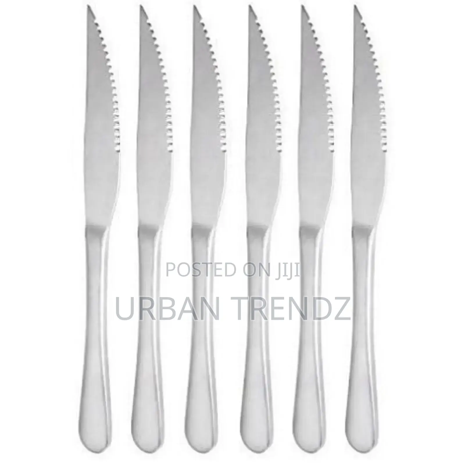 6 Pieces of Table Steak Knives Cutlery Set, Silver.