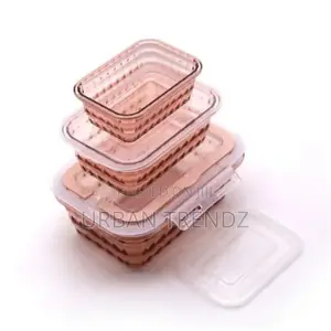 3 Piece Melamine Food Storage Container Box - Pink.