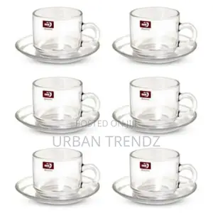 Luminarc 6 Pieces of Cups and 6 Saucers -Colourless.