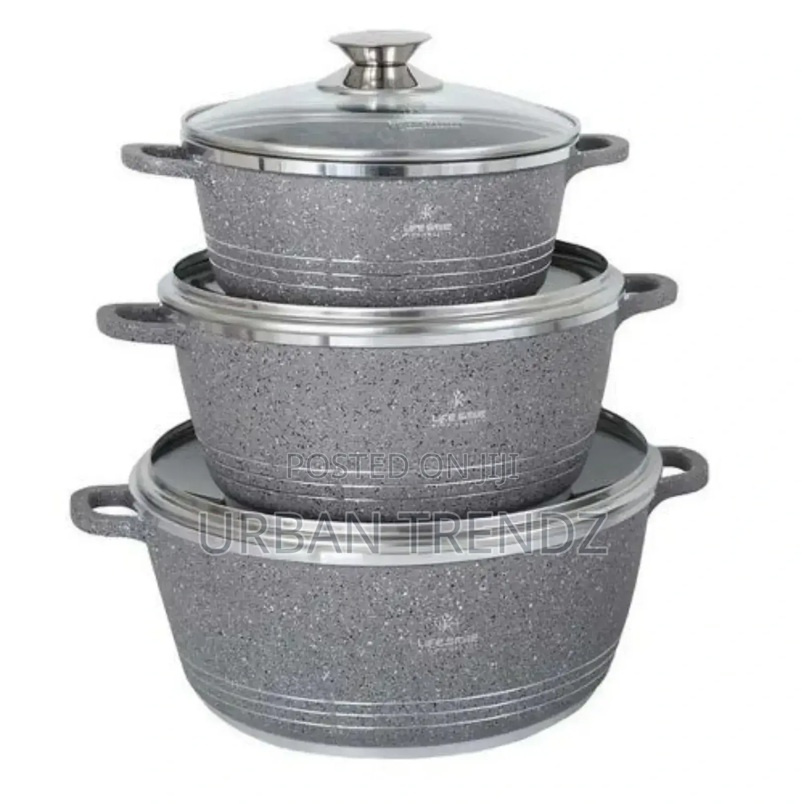 Life Smile 3 Pieces of Non Stick Serving Saucepans Cookware