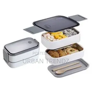Double-Layer Food Lunch Box, Leakproof, Microwave Safe