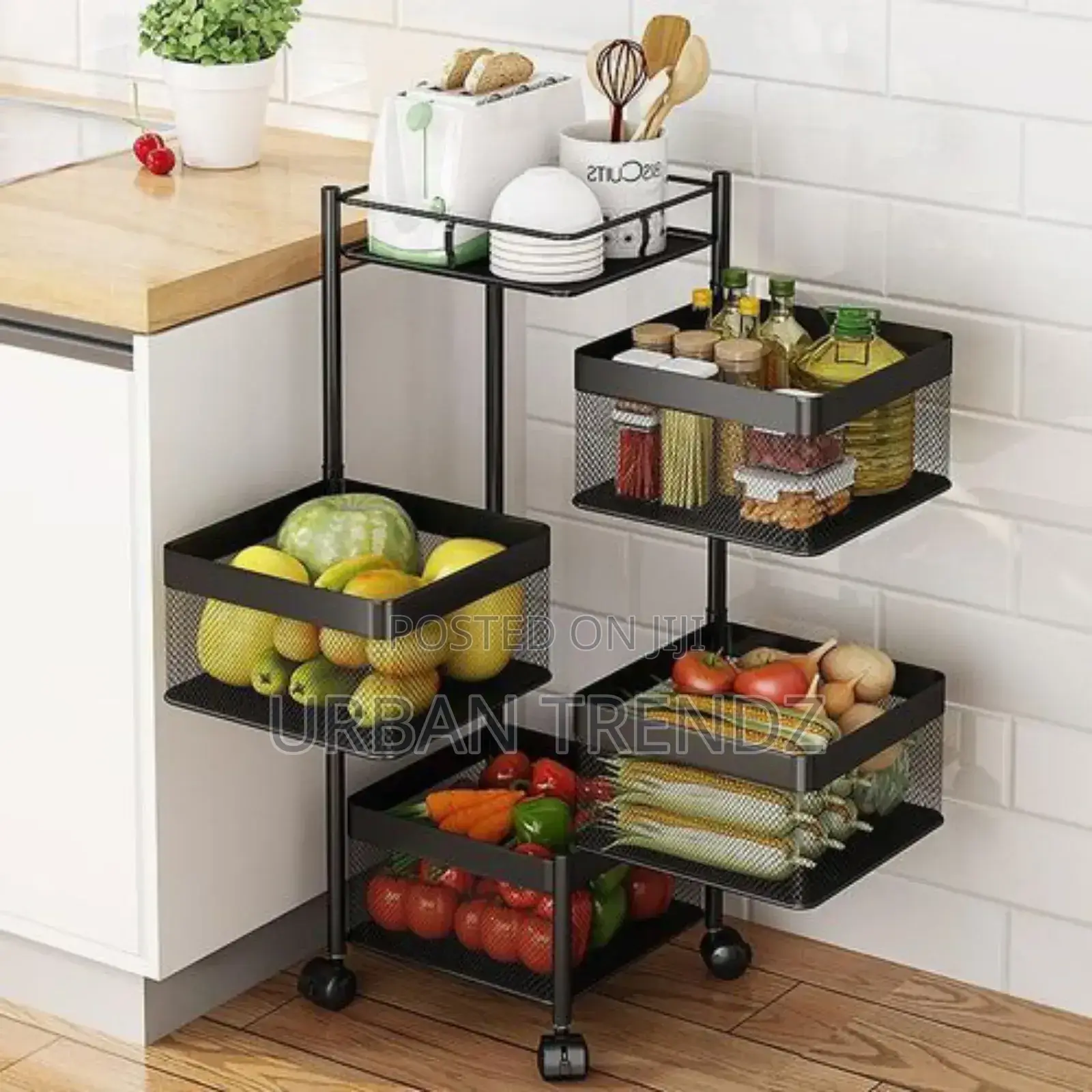4 Tier Kitchen, Bedroom,Bathroom Storage Rack Basket Trolley