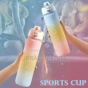 1L Time Marked Fitness Jug Outdoor Frosted Water Bottle