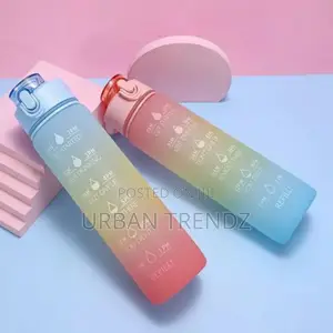 1L Time Marked Fitness Jug Outdoor Frosted Water Bottle