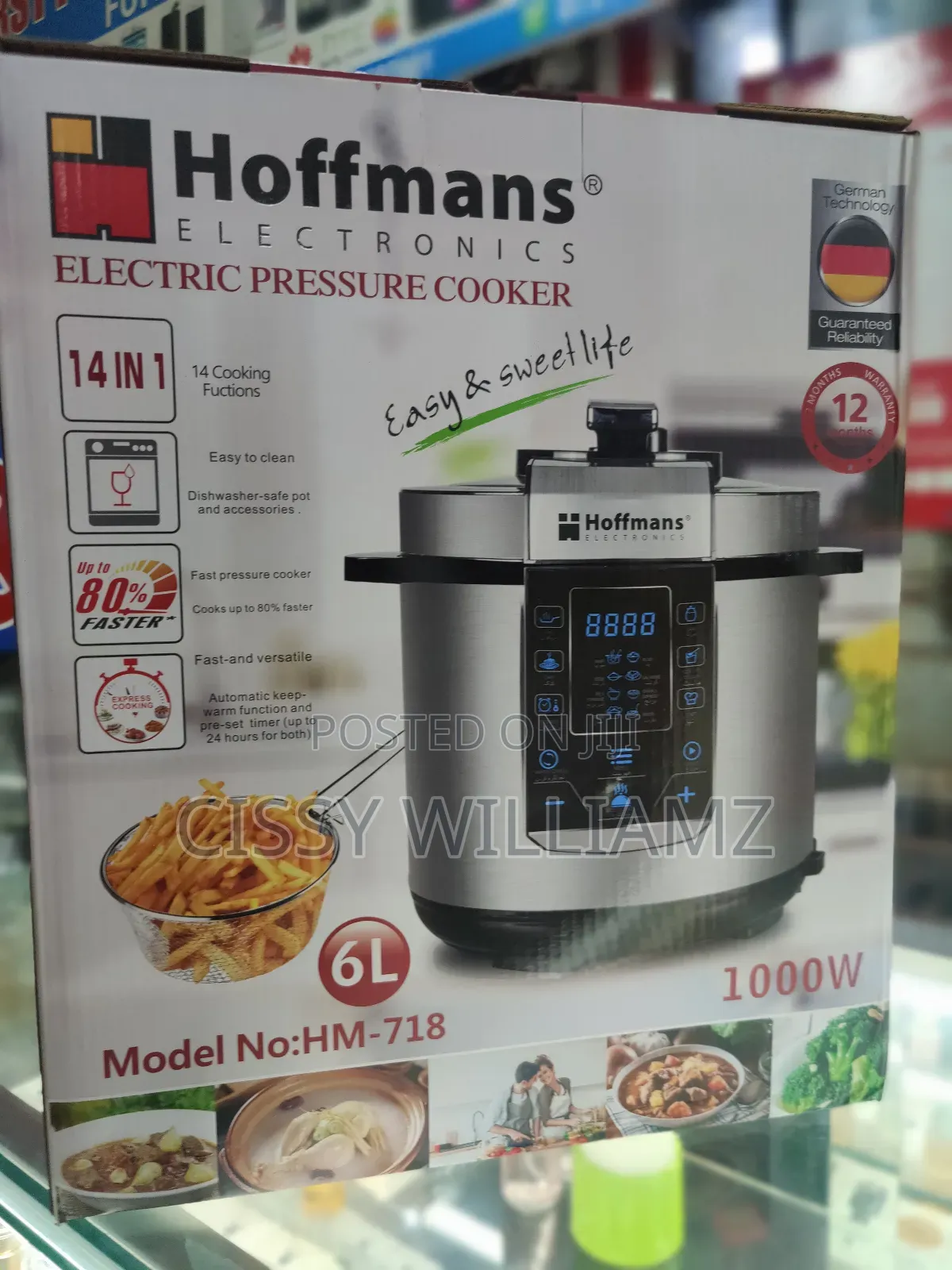 Hoffman 6l Electric Pressure Cooker HM718/6l Pressure Cooker