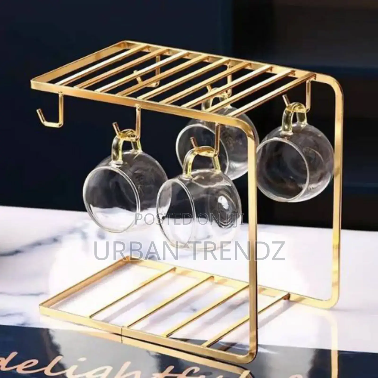 6 Tea Coffee Cups and Saucers Stand Rack Organizer Gift Set